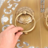 新中式 古典门锁铜拉手 纯铜大门把手花园庭院木门拉环简约门环中式