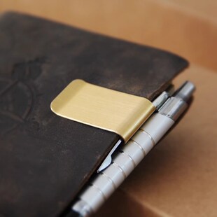 黄铜夹子文具票据夹金属文件手帐钞票夹账笔夹不锈钢钱夹书夹