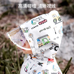 牧萌儿童雨衣女孩防水全身小学生带书包位男童幼儿园宝宝小童雨披