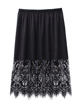 长款蕾丝拼接a字裙内衬裙打底高腰防走光内搭百搭显瘦女士半身裙