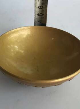 铜碗纯铜古玩古法铸造复古黄铜包浆百子千孙百福五牛碗百福碗摆件