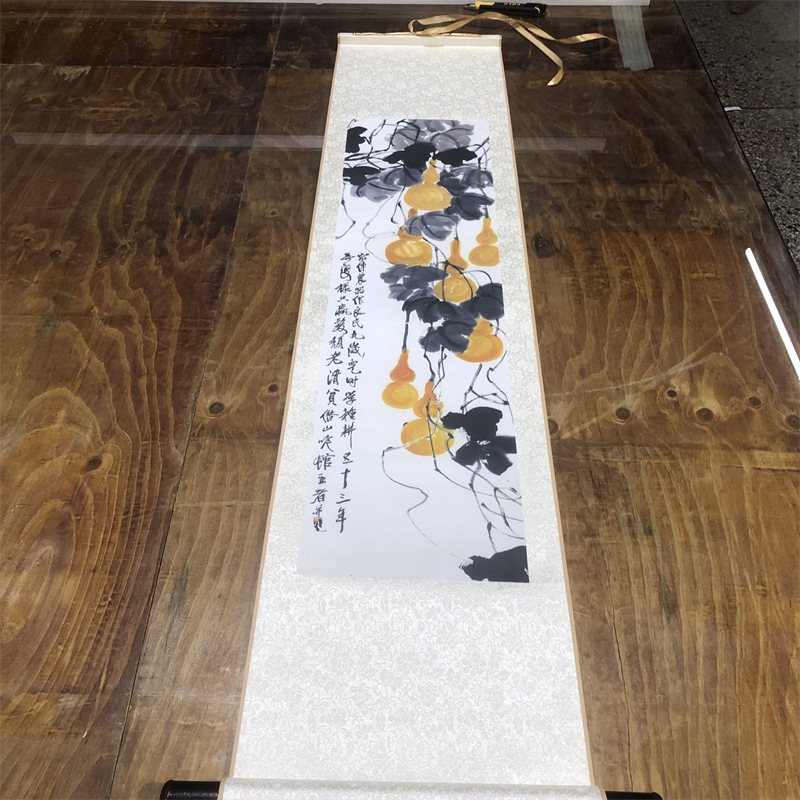 齐白石 葫芦图 名人写意水墨花鸟画国画艺术微喷高清装饰画临摹