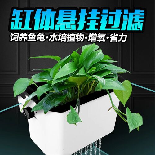 裸缸通用过滤盒静音上滤水幕过滤盒龟缸低水位抽水去腥过滤器净水