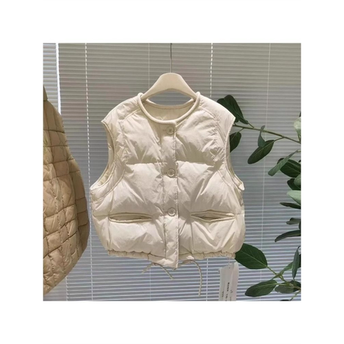 2025秋冬季新款女士韩系羽绒棉服马甲小个子简约休闲外穿背心马夹