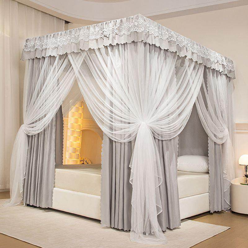 蚊帐床顶帘遮光家用卧落室一体式带支架厂家直供床加密加厚宫廷地