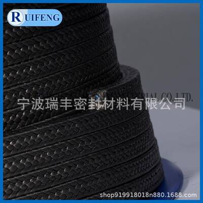 黑氟盘石根墨粒子四氟材DYA线四编织盘根密封料供应
