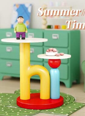 多巴胺双户托盘边几摆客厅沙发旁奶侧边创意BJ2395置物架小型油风