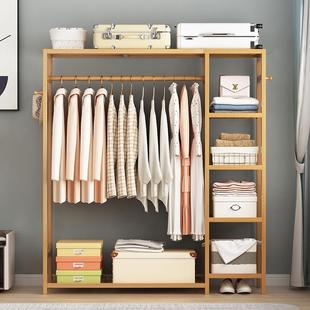 简易衣帽柜架实木地卧USA室挂衣架落衣可移收纳架简约现代动衣服