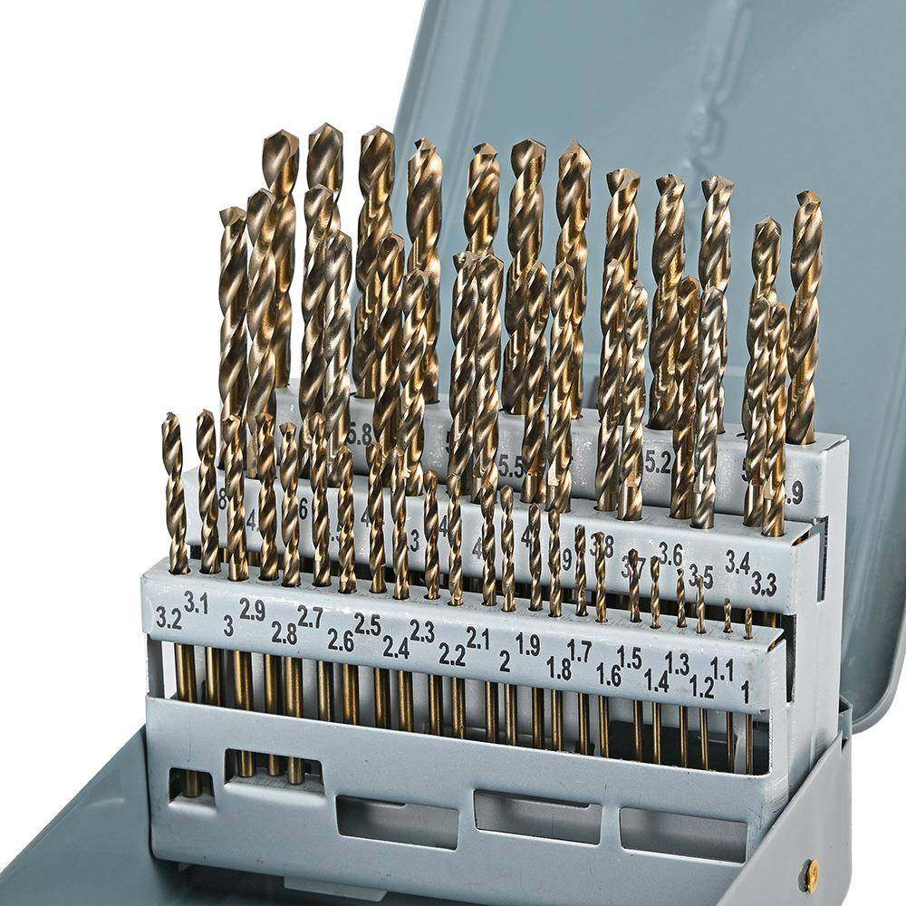 51pc手s麻花钻头5LRN1件套-6mm电钻铁板金属打孔钻高速1钢含钴组