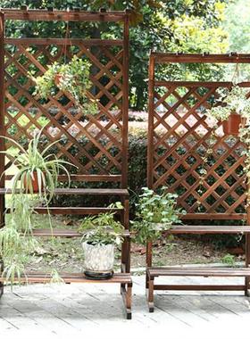 防腐碳台花多盆阶架拆装实木层置化物HS001架阳台户外田园网格吊