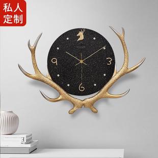 麋鹿头挂钟麋鹿时光客厅钟家表现代简约创意潮流个性鹿表大气时尚