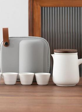 便AL741231携式快客杯旅行茶具一壶四杯套装功茶夫泡茶壶简约露营