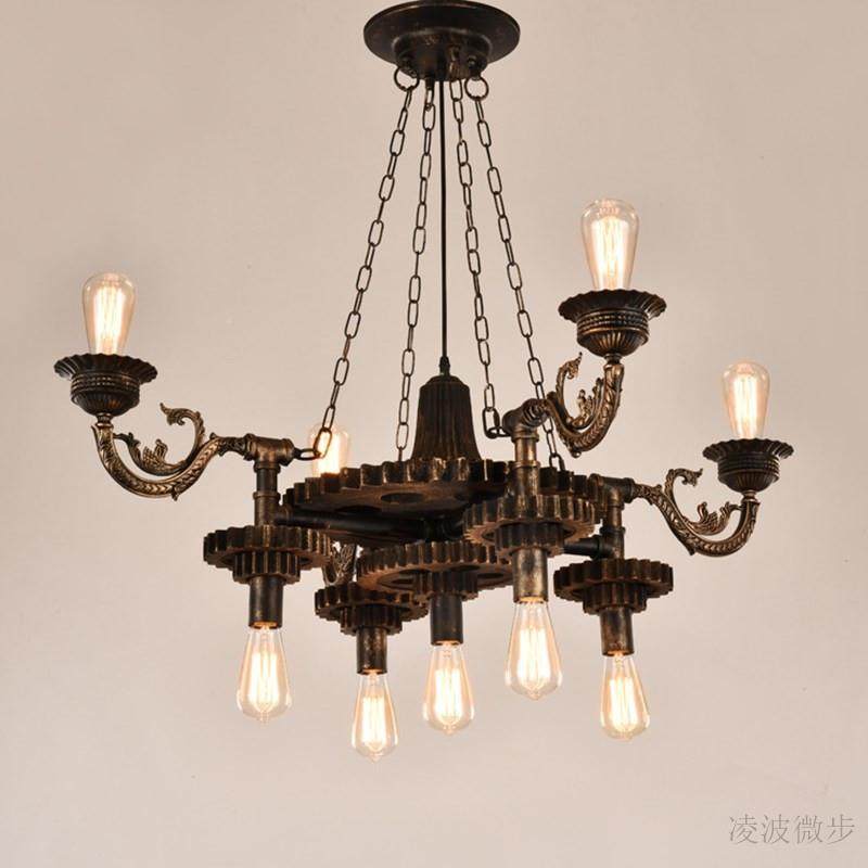 美式xingyu12复业古工风吊灯咖个性啡厅酒吧铁艺吊灯创灯意餐厅客,家装灯饰光源,智能吊灯,淘宝优惠券,粉丝福利购,淘宝优惠卷