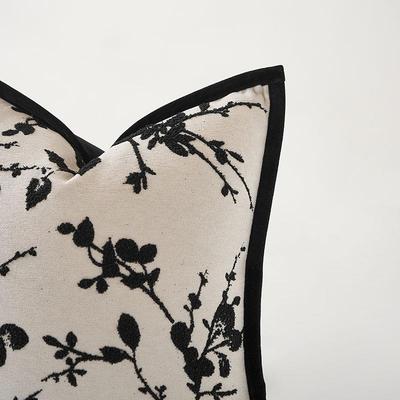 法式FQZ轻米色抱枕黑客厅沙奢发复古靠垫套雪尼枕尔提花靠样板间