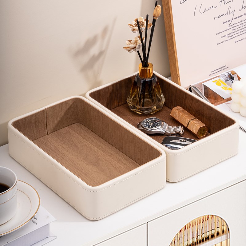 轻奢高级感入户玄关钥匙t收纳盒家用客厅茶几置物架桌面杂物整理