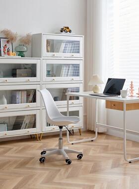 玻璃门LKV实木书柜自由合书架轻奢厅展示柜家用防落地置物储组物