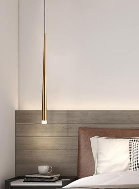 北欧吊灯条卧床头现灯极简创意室个性长灯简约代餐厅吧88146台单