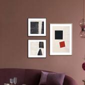 现代简约马列奇B 704何抽象色众块壁画客厅维卧室装 饰画样板间小