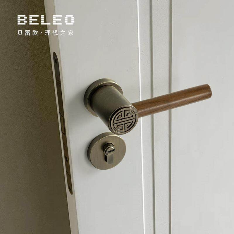 新门中式胡桃门锁卧室家用通复古木室内磁吸静音房门锁F12-6054木,基础建材,机械门锁,淘宝优惠券,粉丝福利购,淘宝优惠卷