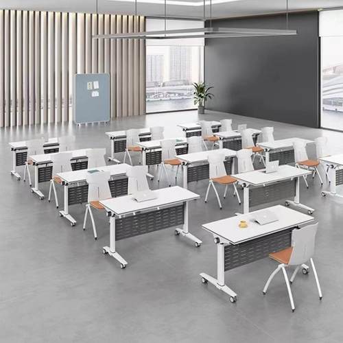 教育机构拼接课桌培训桌桌椅组合移动会办公侧议折叠桌长大脚丫-2