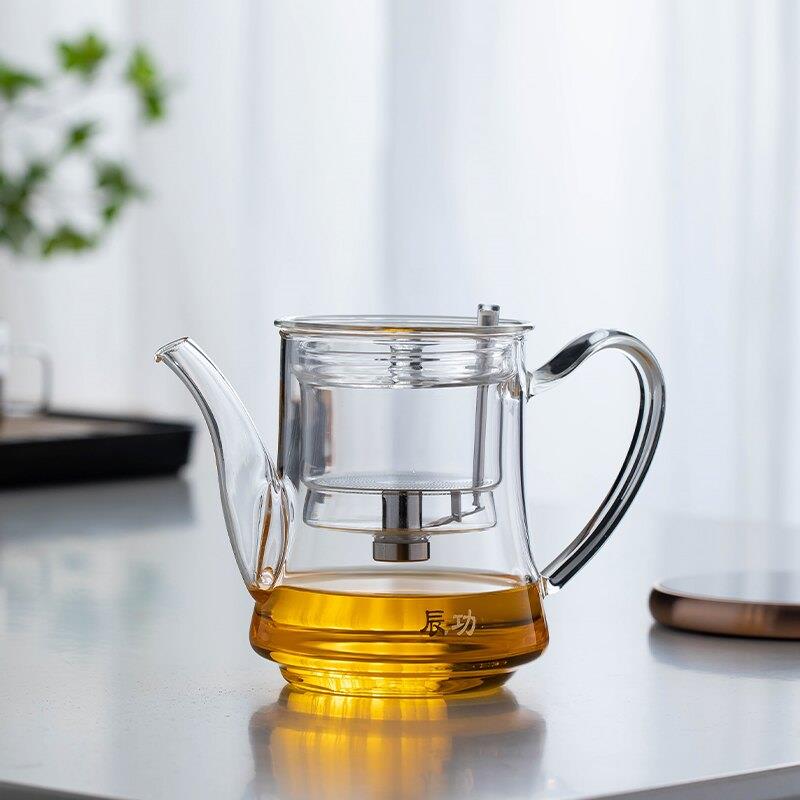 辰功玻璃内胆飘逸杯A500ml自动茶道杯飘逸壶茶艺壶茶水分离泡茶壶