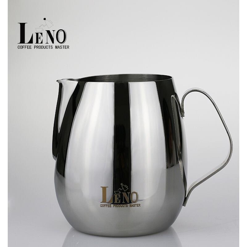 雷诺不锈钢食品级尖口拉花杯手工冲泡鼓形即时拉花罐咖啡机匹配牛图片