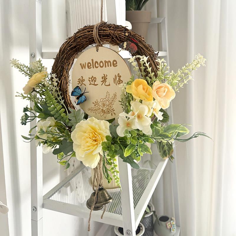 创意墙面装饰壁挂墙上仿真绿色植物挂件墙壁遮丑瑕疵遮挡挂饰花环