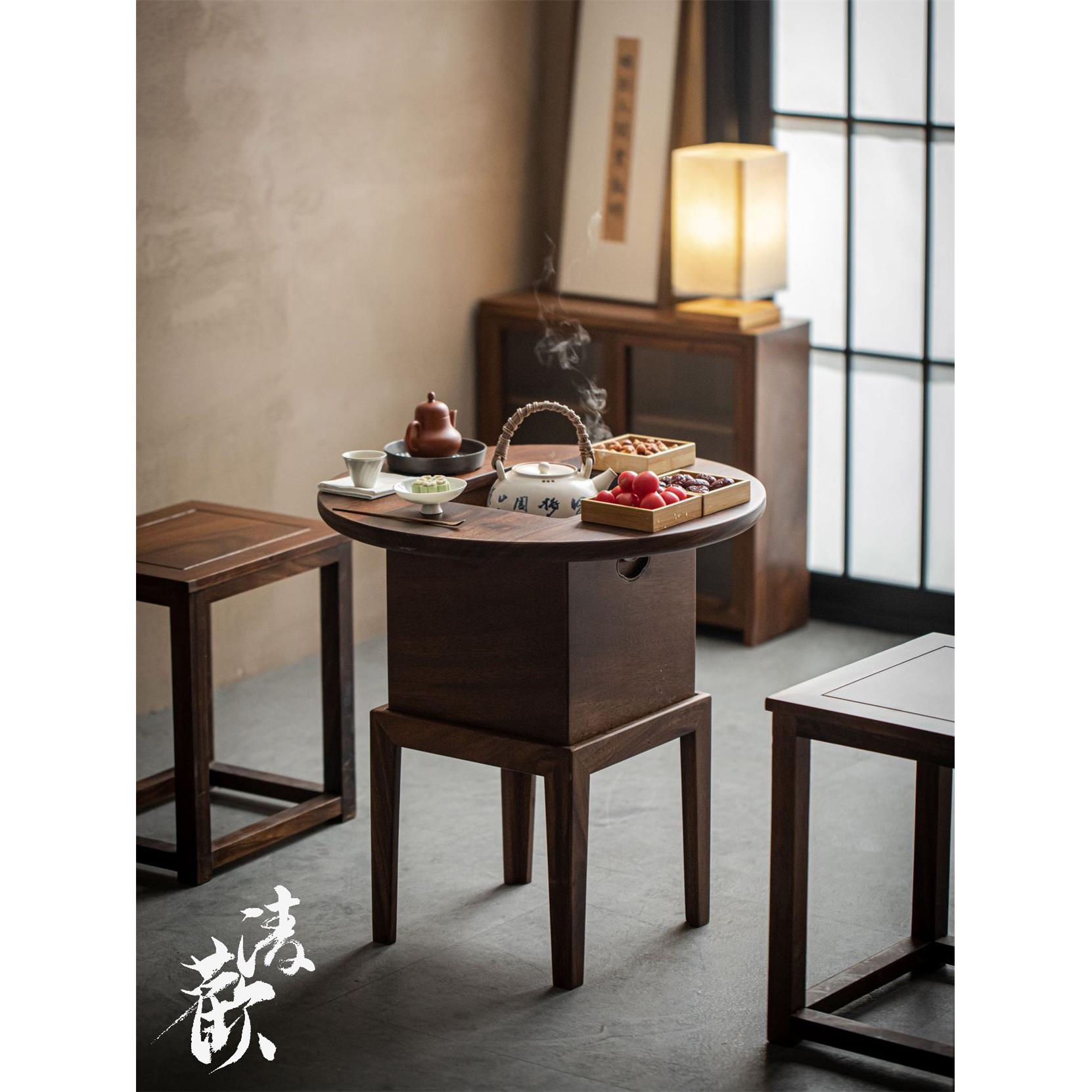 清环，Dignut火碗，碳炉盒组合，家用多功能侧茶桌，围炉泡茶的茶