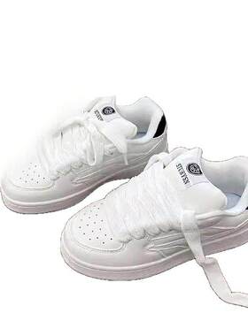 小清新透气时尚板鞋女ins潮厚底百搭小白鞋夏学生休闲面包鞋