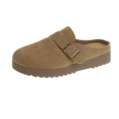 勃肯鞋女春秋厚底包头半拖鞋