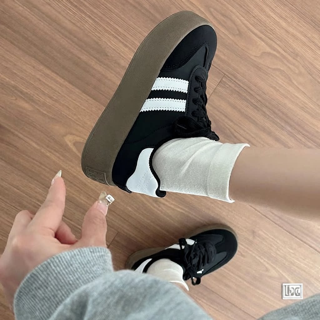 德训风厚底复古小白鞋女