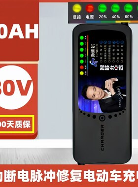 80V20AH电动车电瓶充电器智能自动断电脉冲修复铅酸通用80伏20安