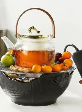 炉煮茶电家陶炉中用室内式蒸煮茶围壶烧茶炉煮JCF茶器陶瓷玻璃泡