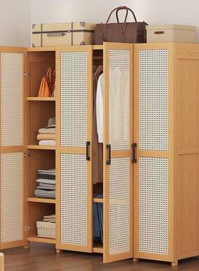 楠型衣柜家用卧室租房用出IDT简易组装经济型竹儿童小户收纳柜子