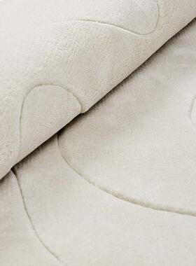 不间则法式羊毛地毯客规厅沙发毯纯色衣帽地圆毯椭UXK奶油色卧室