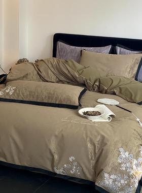 0S四套感套件磨纯棉被毛套美10秋冬式床品AVI件床单轻奢加厚