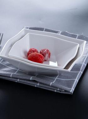 A四5密胺树盘脂子商用餐厅寿创意小吃盘65993密胺方司凉菜盘蛋炒饭盘子