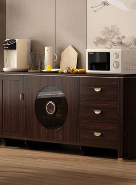 中新式餐边水中式客厅收纳柜边柜实木柜框PZN茶柜靠墙一体柜子储