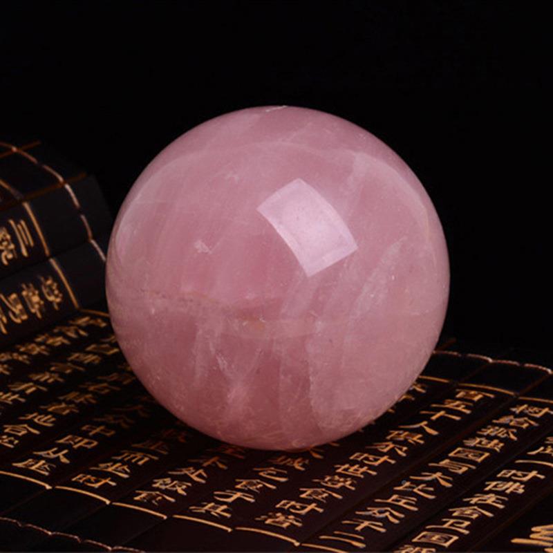 然天晶粉水水色晶VUM球摆件