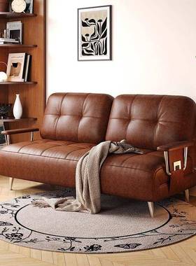 202620床25新折叠沙发单人两用储物复古小户型伸缩YTJ款房午书休