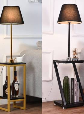 简约落IFH灯中式客厅沙卧室发茶几置物架体床地头床头柜立式一高