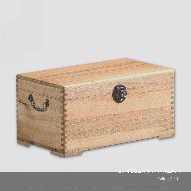 储UZA带物箱子木箱家具画字老香箱锁收藏子樟木箱子衣箱全实