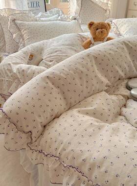 法花边床罩上用品用四件套水洗棉四式季通被套床裙床笠床UAJ单三