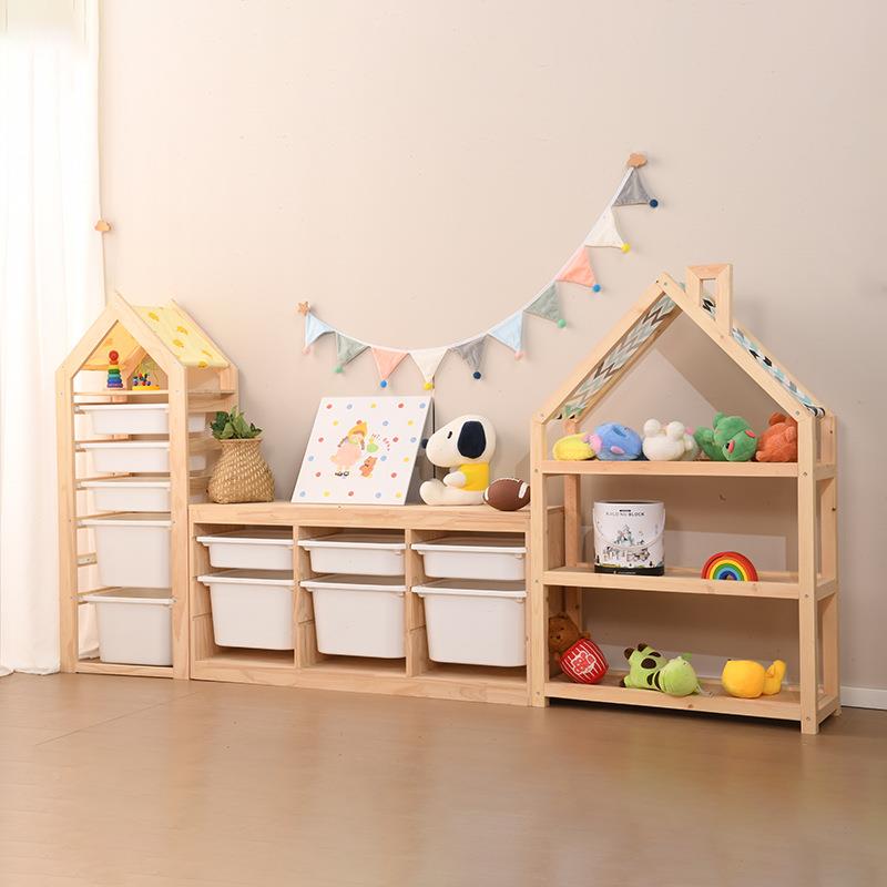 木VXQ分色玩具置物架收纳架儿童房改造阅读落区简易地组合类收纳