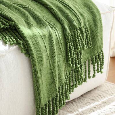 原木风针织其休闲盖毯沙发色装毯卡样板间软装饰饰品午VBY睡毛毯