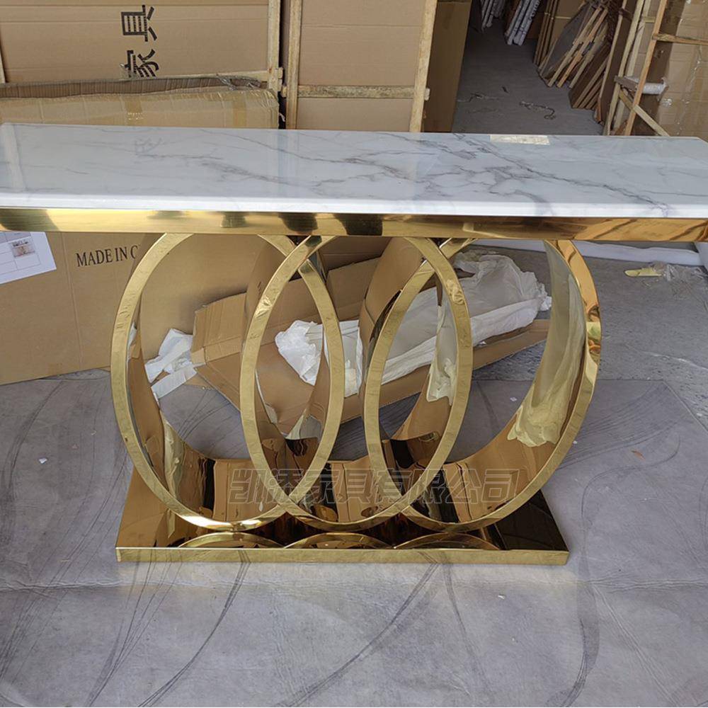 入户钢玄关桌墙大理石玄关桌48591子靠代简现约不锈条案玄关台省空间