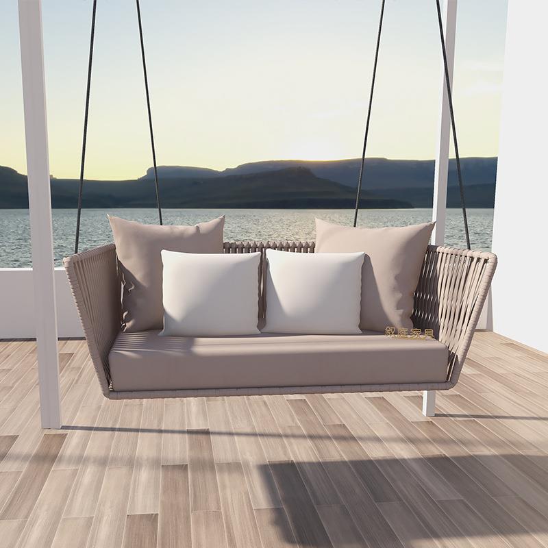 篮秋千网红单人吊椅室外摇椅户外庭院秋千阳台篮吊室内吊WVM蓝双