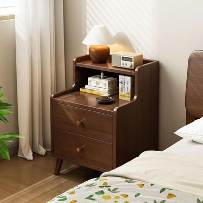 床头柜现代简约欧家用卧AUO式置室小柜子纳实木色床边物架储物柜