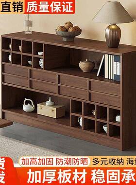 新款餐边柜式茶博古架置物架复古风展水示架子简约收纳柜OXK柜家