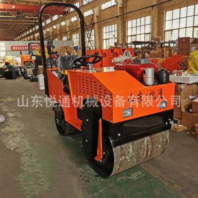 扶动小型压式路手机手推单轮振碾压机汽油柴油款座驾双钢轮JCE压